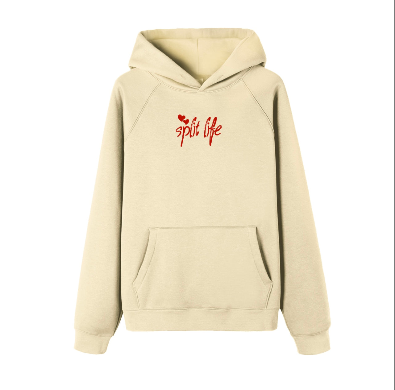 SplitLife Hearts Premium Hoodie (Cream)